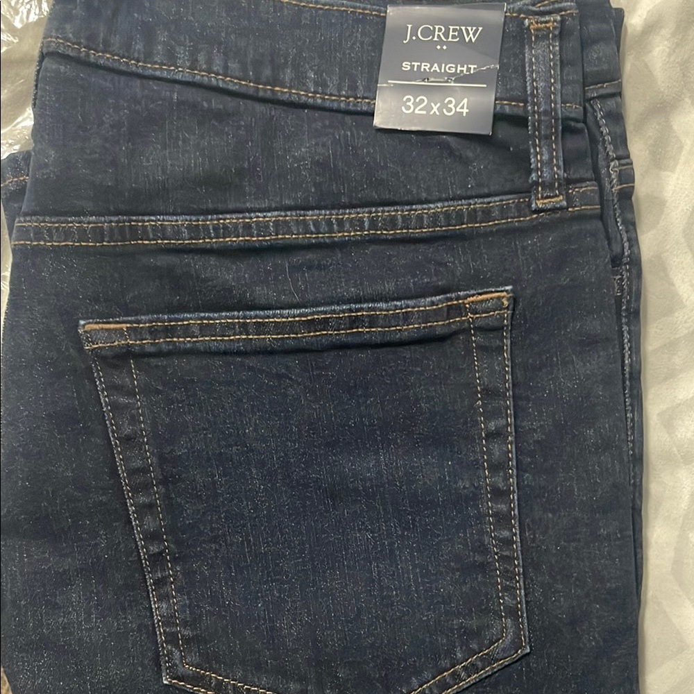 BRAND NEW J. Crew Dark Indigo Straight Fit Jeans